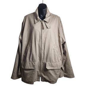 VTG Fieldmaster Men's Size Large Beige Zip Up Pockets Lined  Jacket Size L